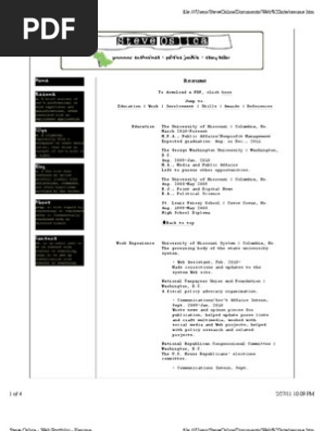 Resume Page