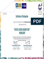Certificate of Participation: "Digital Media Marketing" Workshop