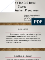 World's Top-3 E-Retail Stores Subject Teacher: Preeti Mam