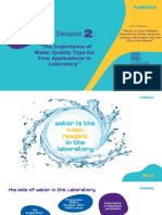 Session:: "The Importance of Water Quality Type For Your Applications in Laboratory"