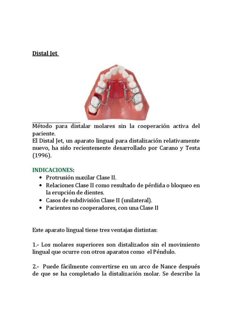Distal Jet | PDF | Ramas de Odontología | Anatomia dental