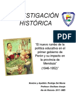 Investigación Histórica. Educación Durante El Peronismo