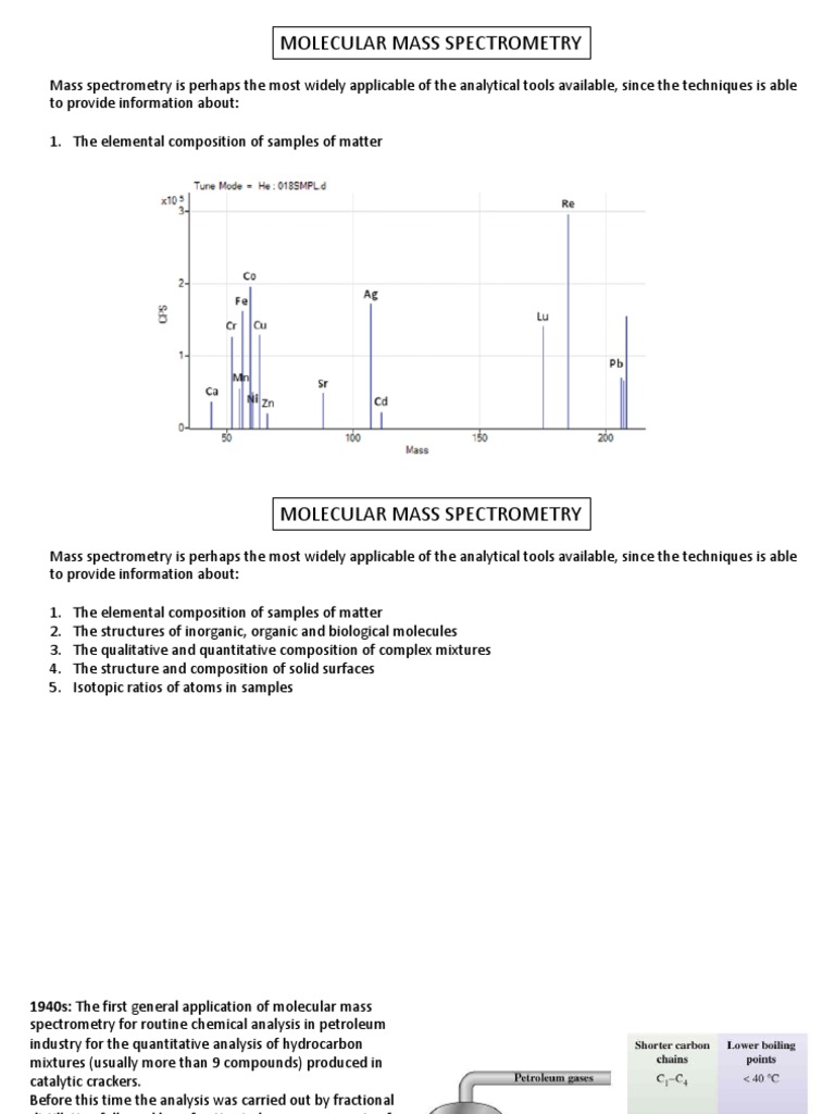 02 Mass Spectrometry PDF Mass Spectrometry Analytical Chemistry
