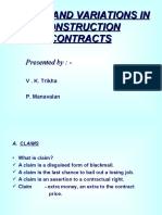 Claims and Variations in Construction Contracts