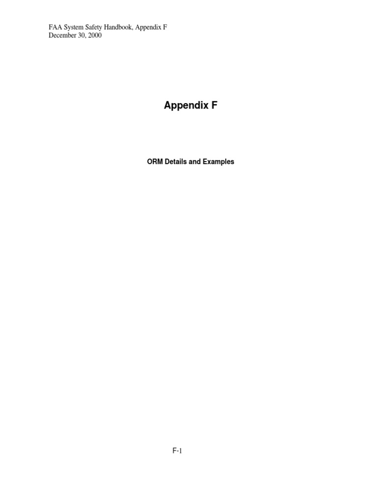 FAA System Safety Handbook, Appendix F December 30, 2000 | PDF ...