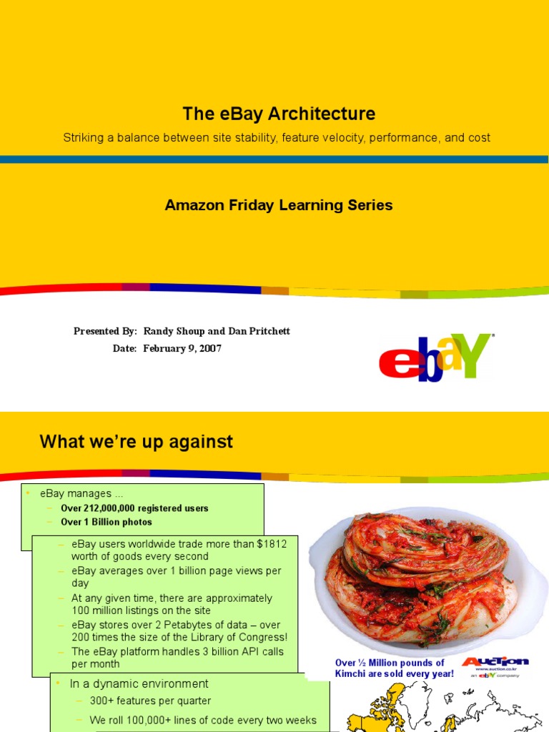 The Ebay Architecture: Amazon Friday Learning Series | PDF | Database ...