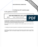 4024 Mathematics (Syllabus D) : MARK SCHEME For The May/June 2011 Question Paper For The Guidance of Teachers