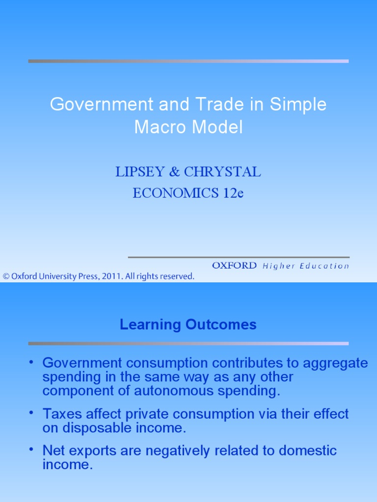 Government and Trade in Simple Macro Model Lipsey & Chrystal Economics