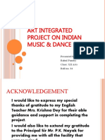 Art Integrated Project On Indian Music & Dance: Presented By: Rahul Pandey Class: XII Arts Roll No. 34
