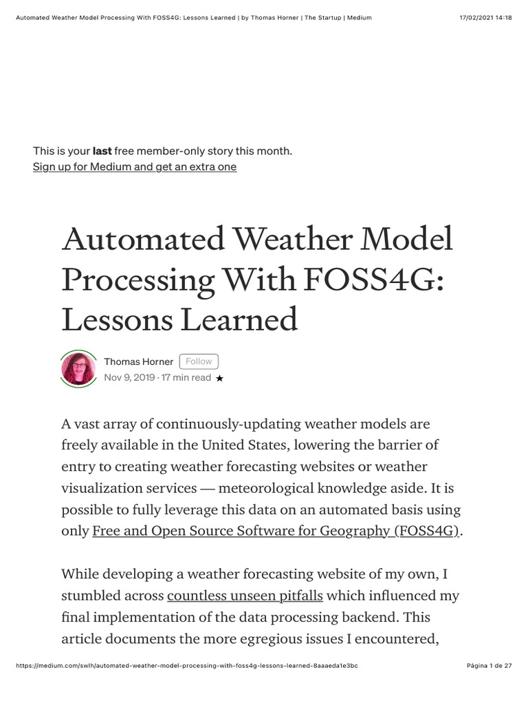 Automated Weather Model Processing With FOSS4G: Lessons Learned - by ...
