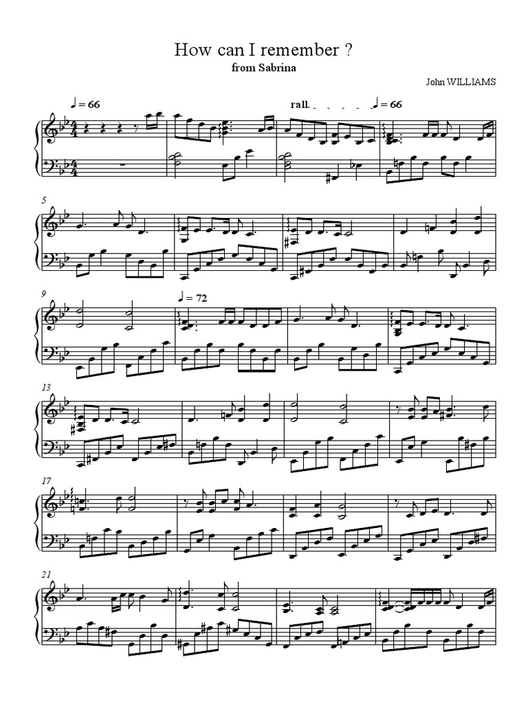 How Can I Remember (Piano) | PDF
