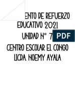 SEGUIMIENTO DE REFUERZO EDUCATIVO 2021 unidad n°7