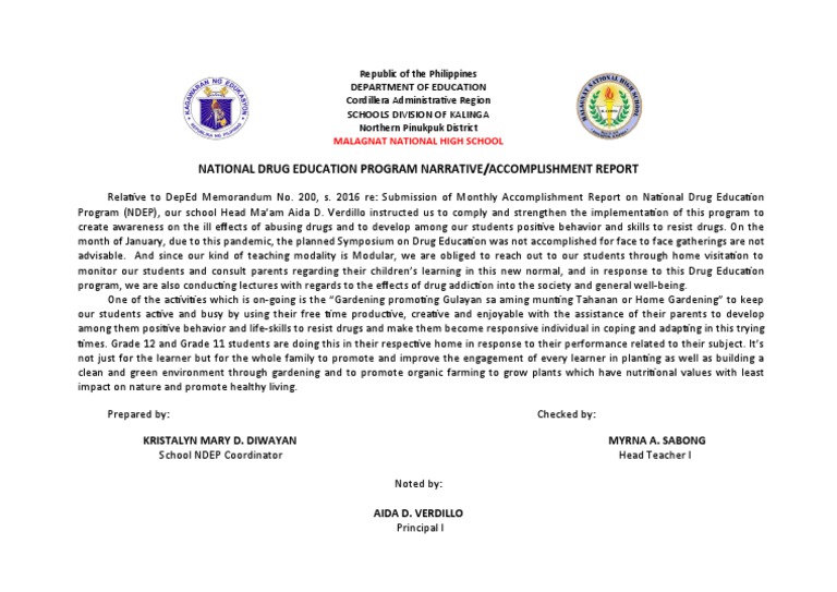 NDEP Accomplishment Report 2024 | PDF | Education Theory | Learning