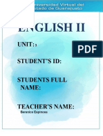 English Ii: Unit: Student'S Id: Students Full Name: Teacher'S Name
