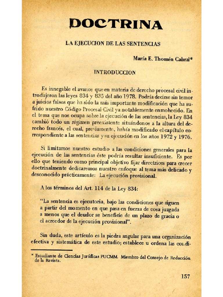 Ejecución de Sentencias en Derecho Civil | PDF | Sentencia (ley ...