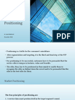 Market Positioning: Dr. Javed Mahmud December 2020