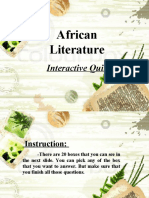 African Literature: Interactive Quiz