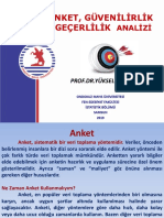 Anket Güvenirlik Geçerlik