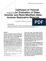 Linear Coefficient of Thermal Expansion Evaluation of Glass Ionomer and Resin-Modified Glass Ionomer Restorative Materials