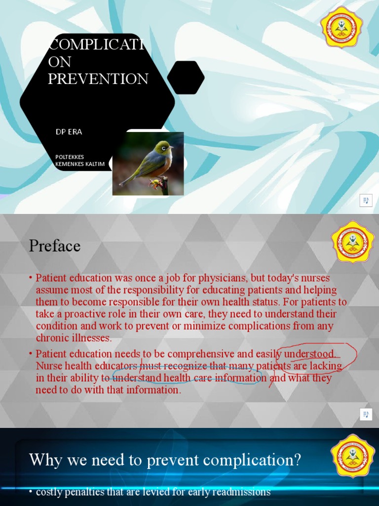 Complication Prevention Record | PDF | Patient | Learning Styles - And Complication Prevention