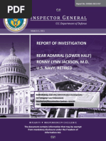 Report No. DODIG-2021-057 - Report of Investigation Rear Admiral (Lower Half) Ronny Lynn Jackson, M.D. U.S. Navy, Retired (Redacted) PDF