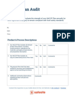 HACCP Plan Audit Checklist
