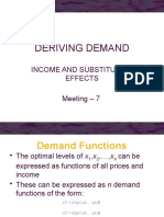 Deriving Demand: Income and Substitution Effects Meeting - 7