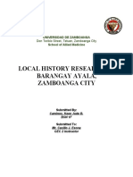 Local History Research of Barangay Ayala in Zambo City (Caminos, Keen Jude)