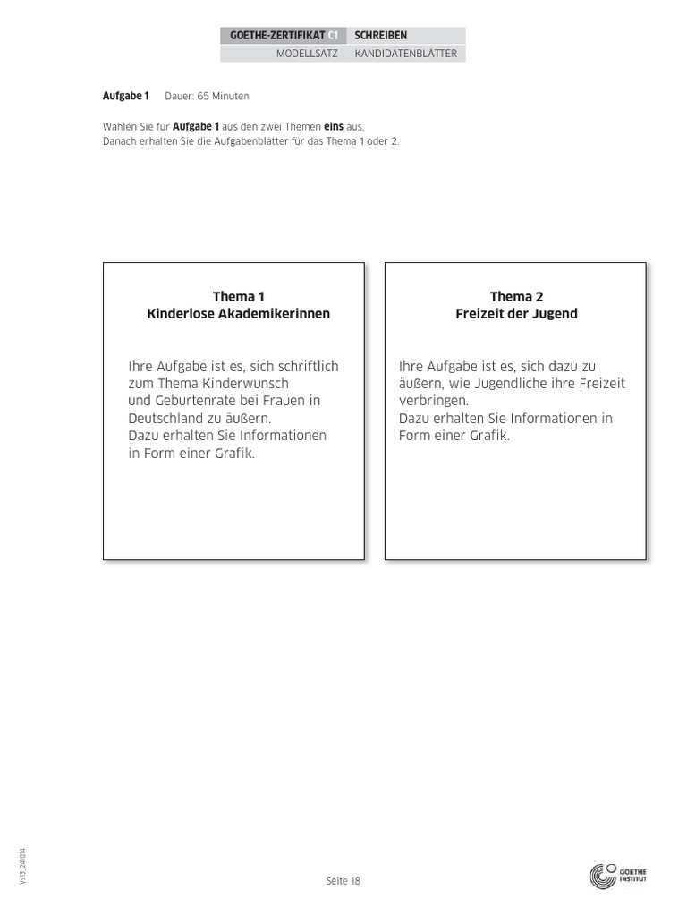 SA Goethe-Z. C1 Modellsatz Grafik Beschreiben | PDF