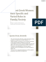 Ancient Greek Women: Their Specific and Varied Roles in Family/Society