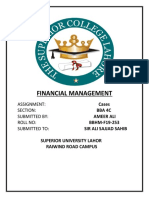 Financial Management: Superior University Lahor Raiwind Road Campus