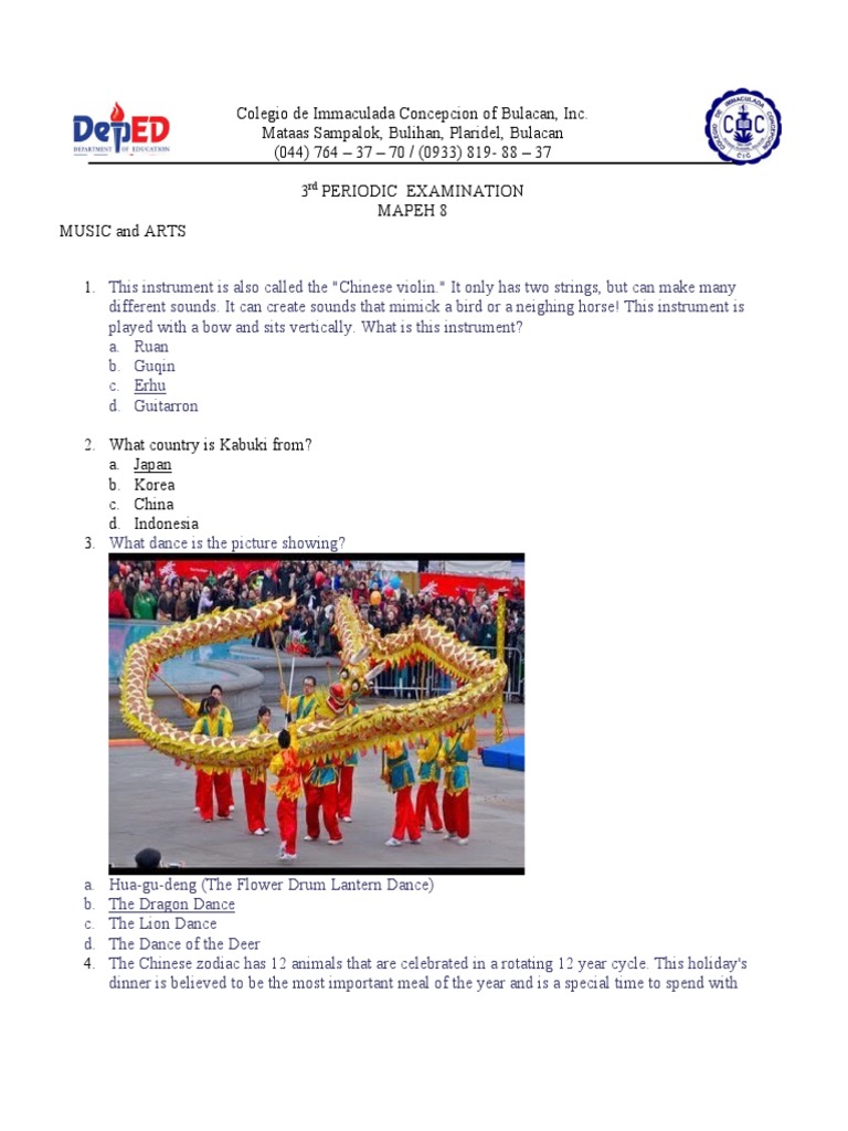 Mapeh 8 3rd Perioc Exam | PDF | Infection | Pathogen