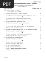 Bachelor of Business Administration (B.B.A.) Semester-V Examination Principles of Operations Management Compulsory Paper-2