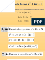 Trinomio de La Forma X 2+bx+c