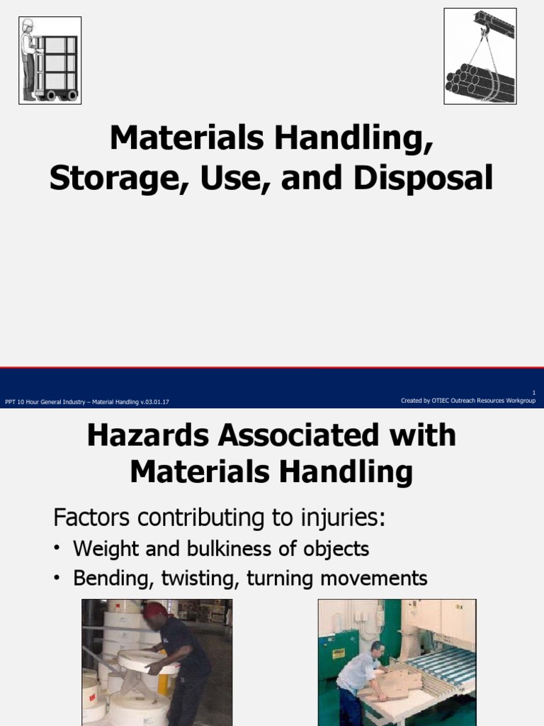 Materials Handling, Storage, Use, and Disposal Download Free PDF