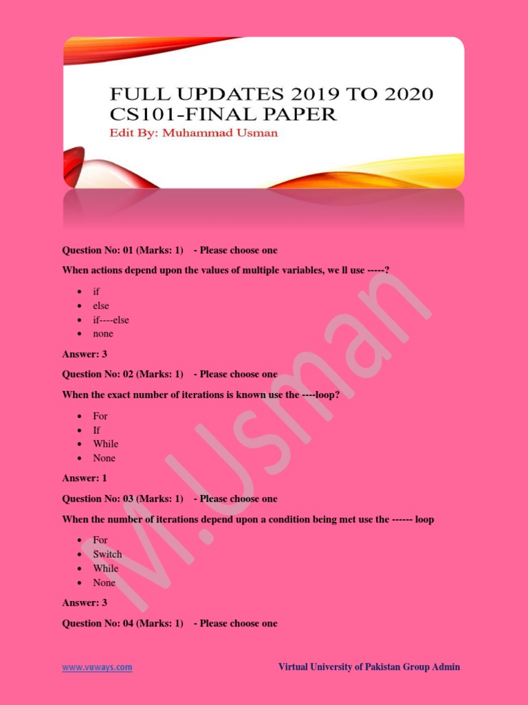 CS101 Handouts for Virtual University | PDF | World Wide Web | Internet ...