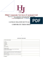 CAYMAN ISLANDS - Mutual Fund Term Sheet