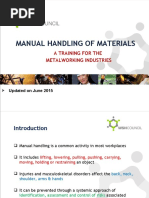 Manual Handling of Materials: A Training For The Metalworking Industries