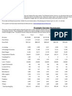 Example Income Statements: Business Plan Financial Projections