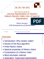 CSE 291 Fall 2001 Learning Segmentation by Random Walks/A Random Walks View of Spectral Segmentation