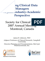 Training Clinical Data Managers A Joint Industry-Academic Perspective