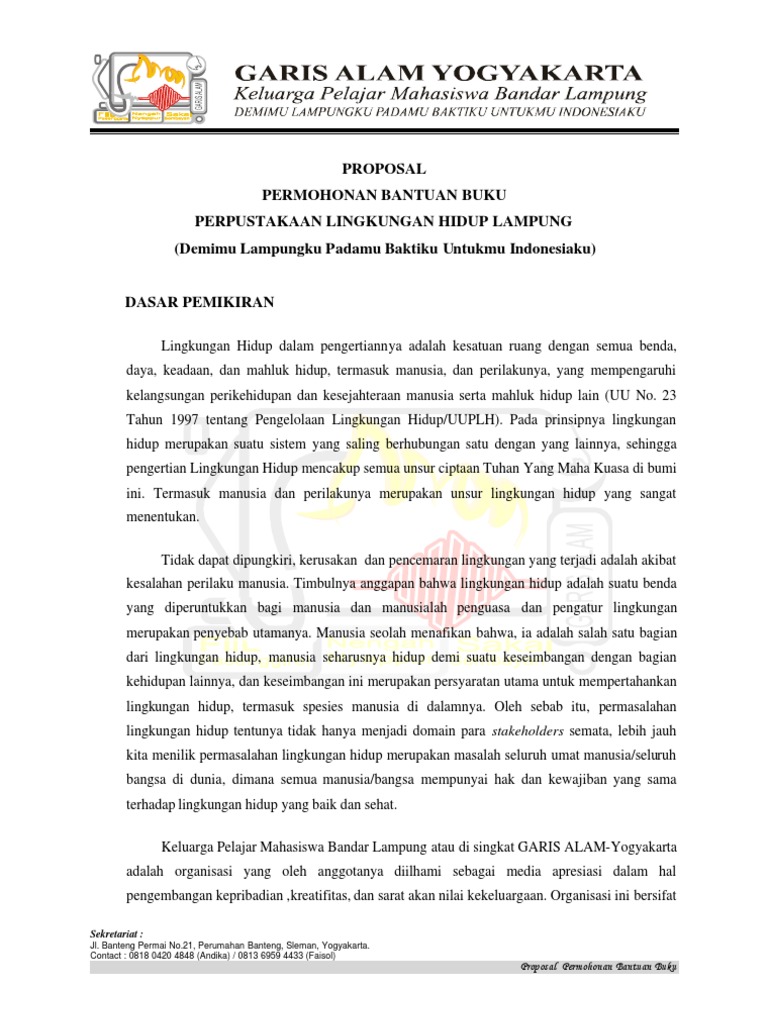 Proposal Permohonan Bantuan Buku Dan Lampiran1