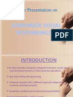 Paper Presentation On: Corporate Social Responsibility