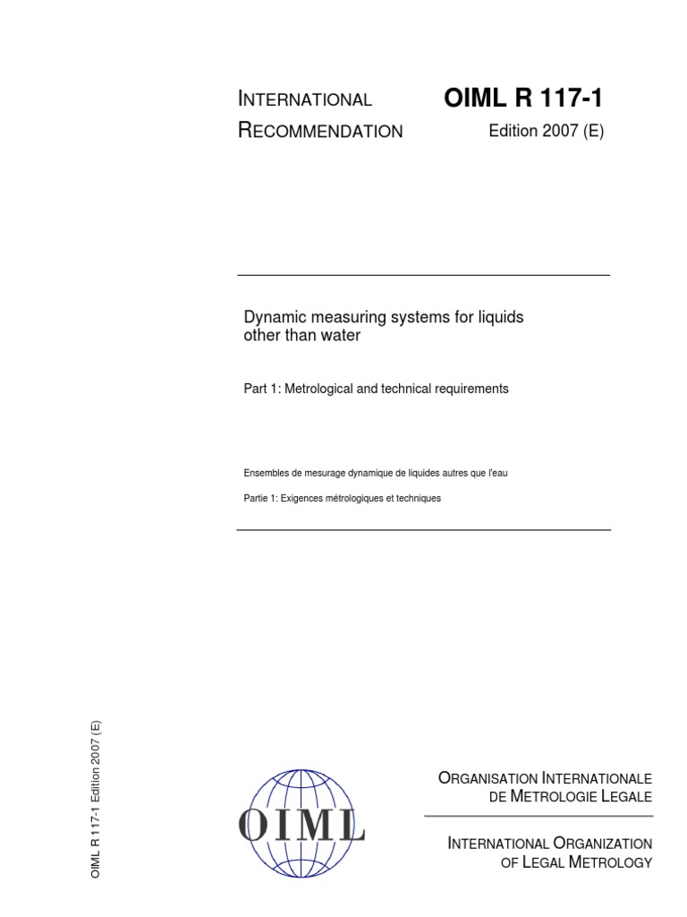 OIML R 117-1: Liquid Measurement Standards | PDF | Nature
