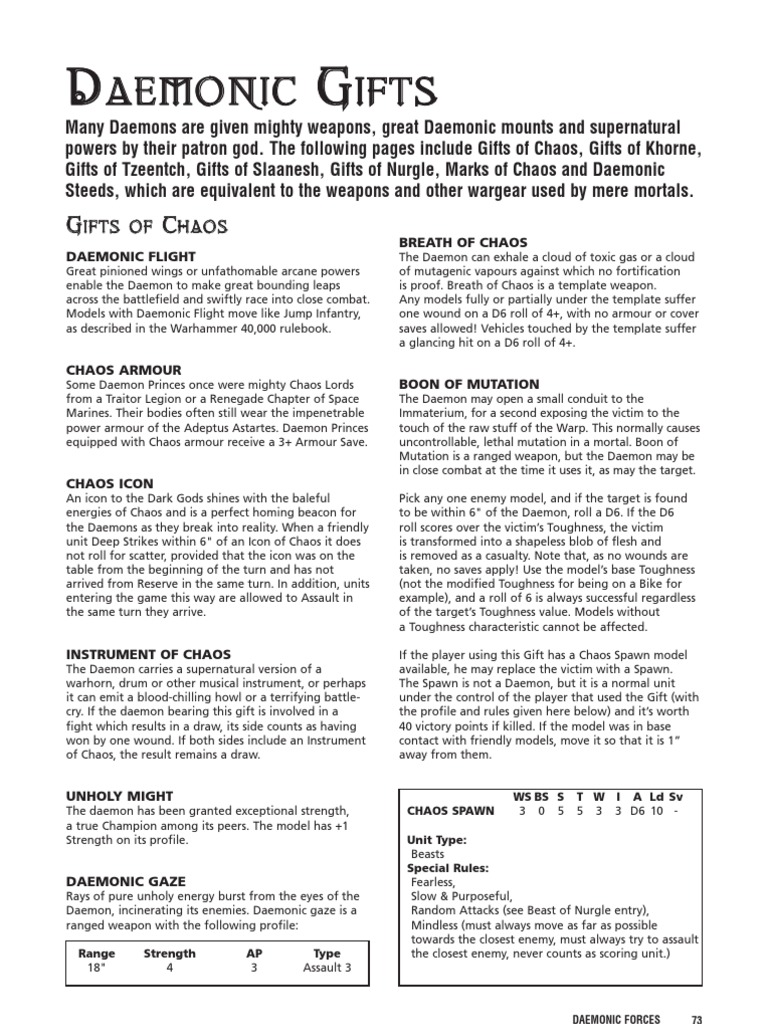 Warhammer 40K - Codex - Demoni | PDF | Campaign Settings | Fantasy