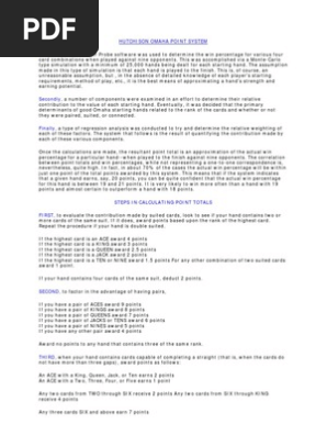 Hutchison Point System For Texas Holdem