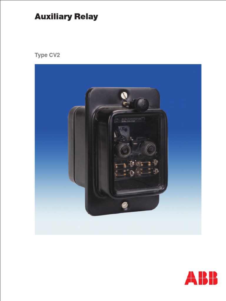 ABB CV2D2J Auxiliary Relay PDF Relay Electrical Substation