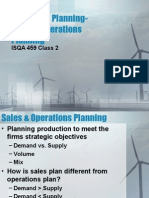 Aggregate Planning-Sales & Operations Planning: ISQA 459 Class 2