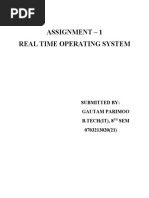 Assignment - 1 Real Time Operating System: Submitted By: Gautam Parimoo B.TECH (IT), 8 SEM 0703213020