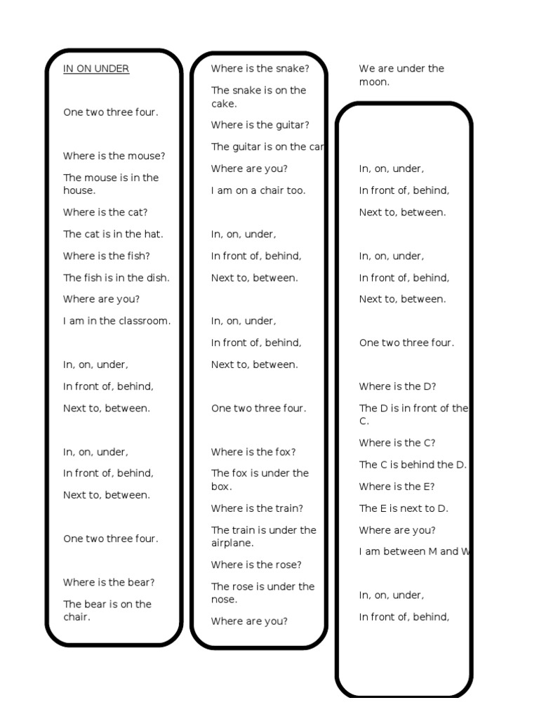 In On Under Lyrics